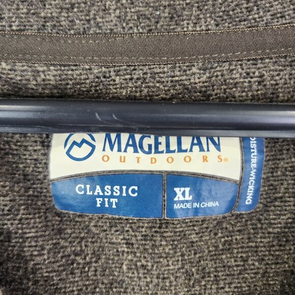 Men's Magellan Outdoors Classic Fit Shirt Round Neck Long Sleeve XL - Picture 6 of 11